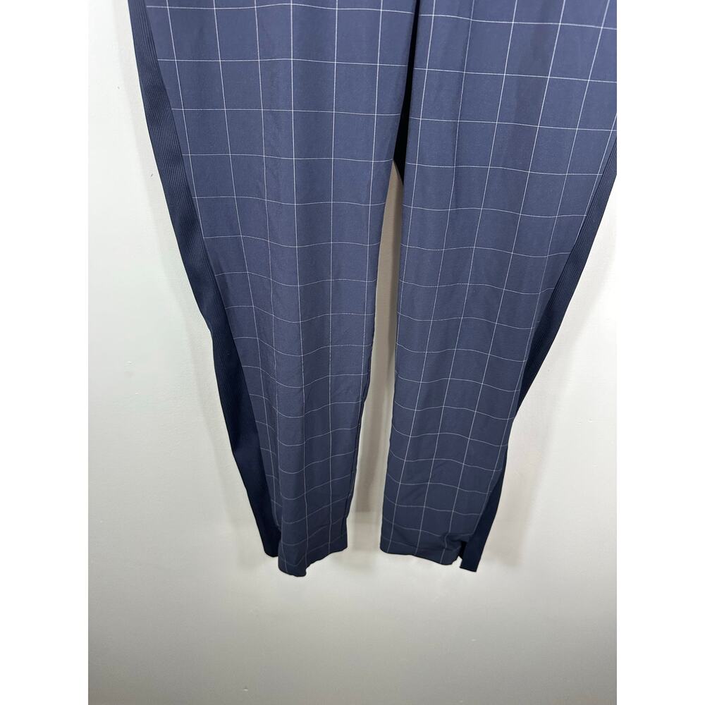 Athleta Brooklyn Textured Ankle Pant Navy Blue Windowpane Size 8 Travel Pant - Picture 10 of 14